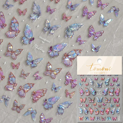 5D Butterfly Aurora Nail Stickers
