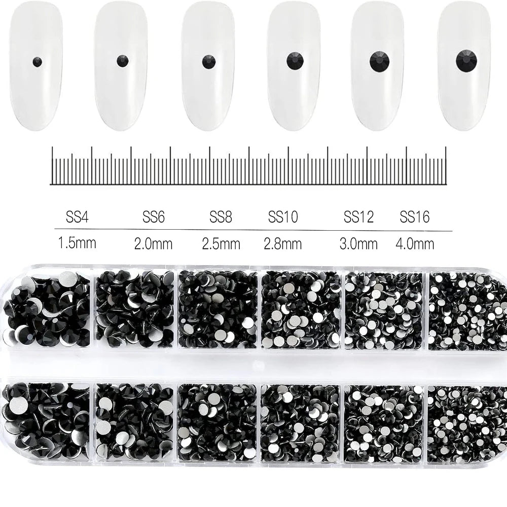 Crystal AB Rhinestone Nail Art Kit 12 Grid