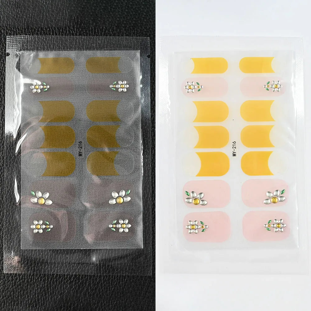 59 Style of Nail Stickers 1Sheet Rhinestones Fashion Nail Wraps Self Adhesive Manicure Decoracion DIY Full Cover Nail Sticker#5-