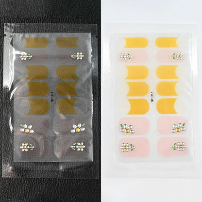 59 Style of Nail Stickers 1Sheet Rhinestones Fashion Nail Wraps Self Adhesive Manicure Decoracion DIY Full Cover Nail Sticker#5-