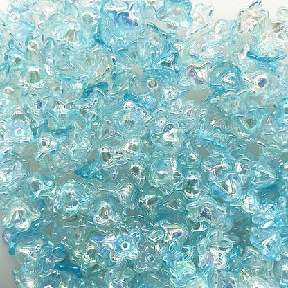 Gradient Bellflower Acrylic Bead Caps 50pc