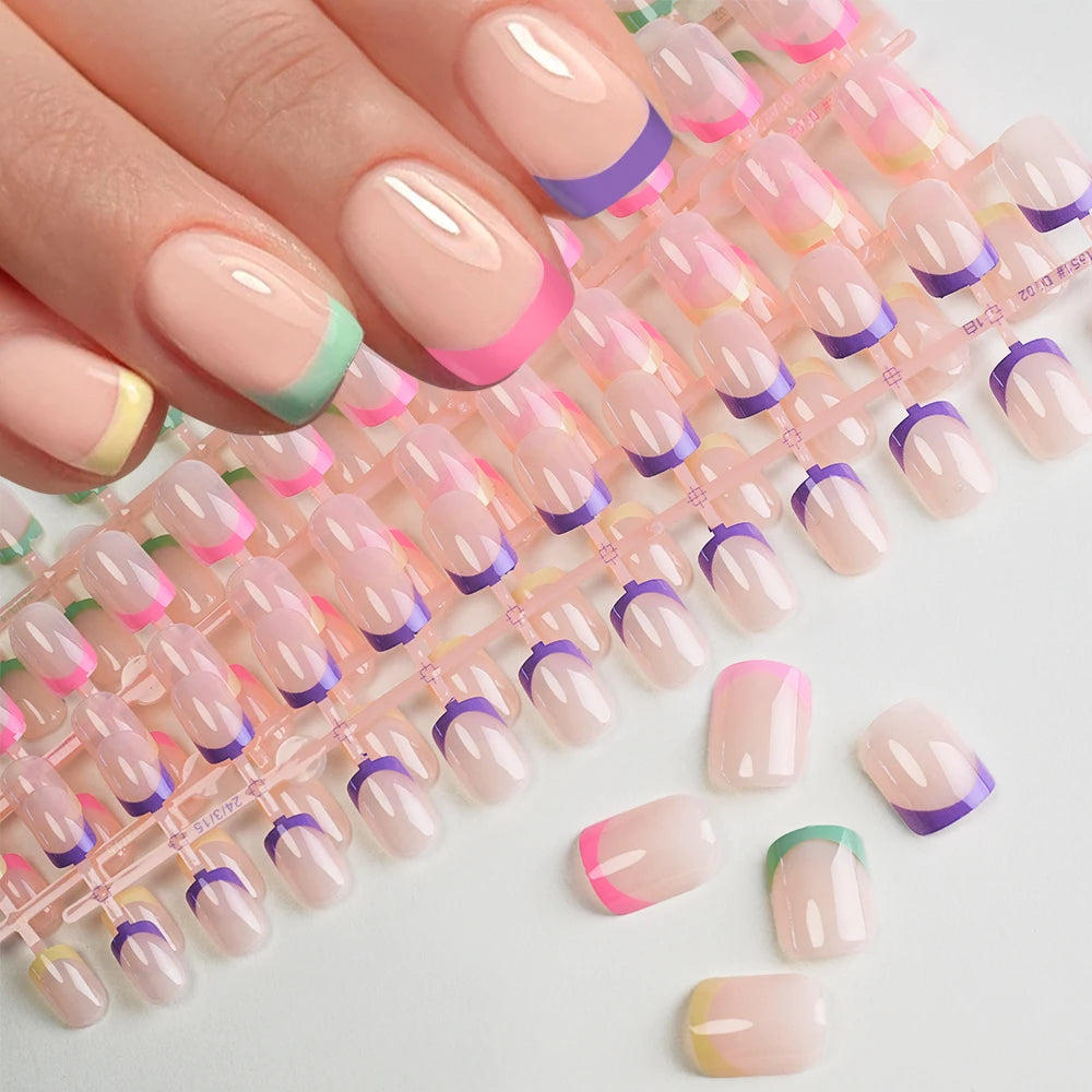 Light Pink Square Press-On Nails 100pc