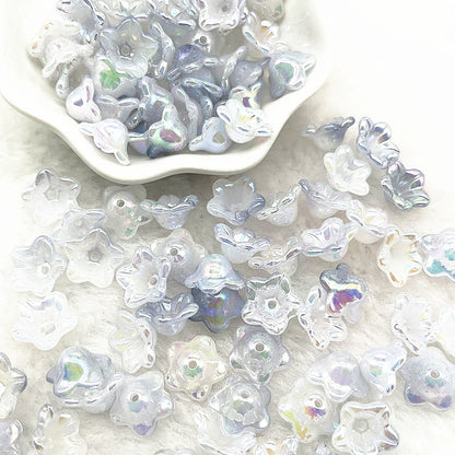 Gradient Bellflower Acrylic Bead Caps 50pc