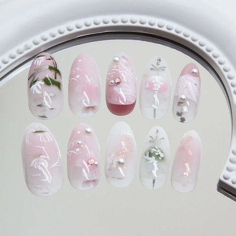 Pink Butterfly Ballet Press-On Nails