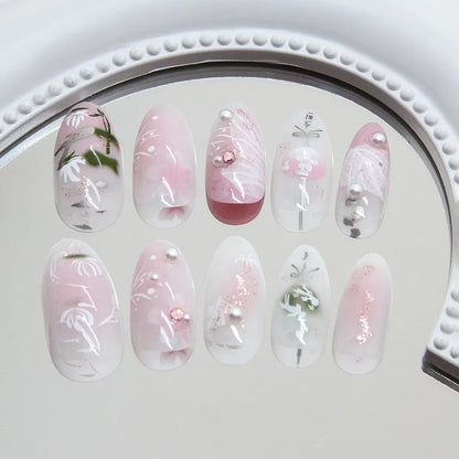 Pink Butterfly Ballet Press-On Nails