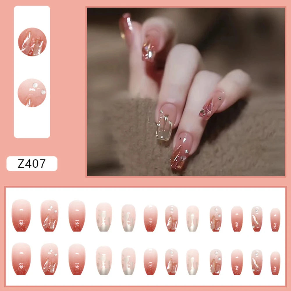 3D Diamond Coffin Press-On Nails