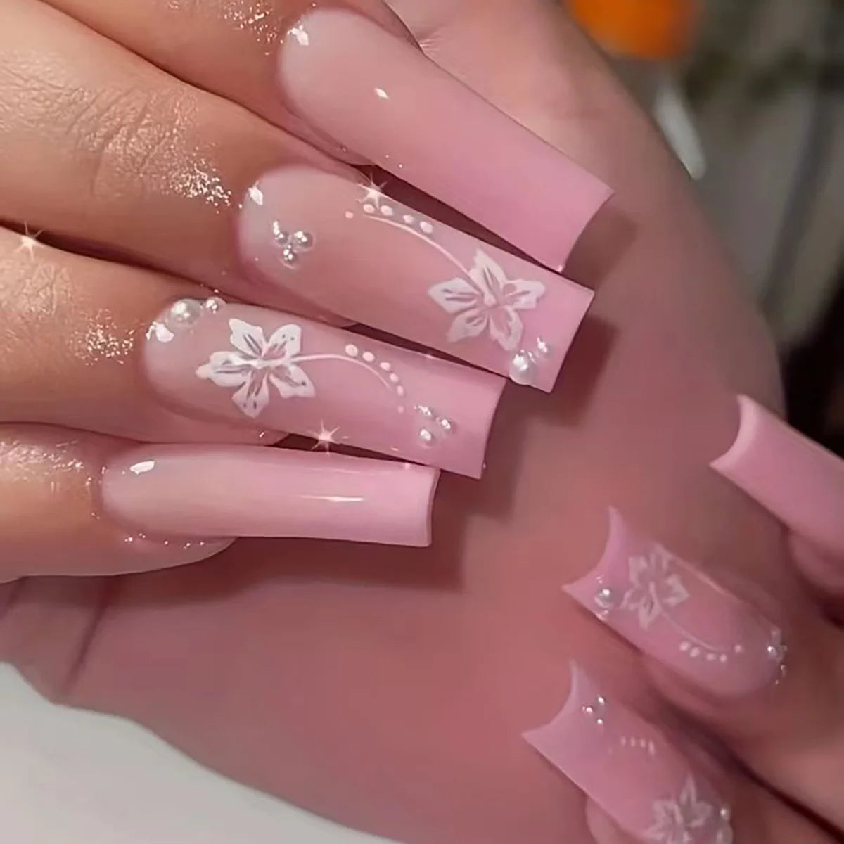 Leopard Cherry Rhinestone Press-On Nails