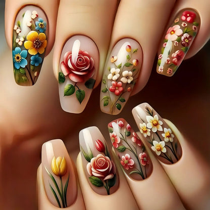 Glitter Butterfly French Press-On Nails