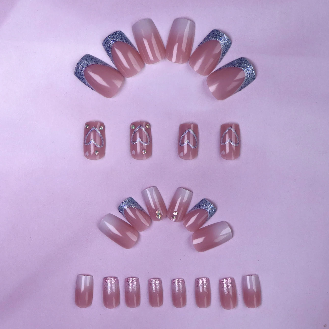 French Gradient Love Press-On Nails