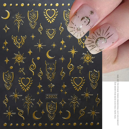 Metallic Nail Transfer Foils 10pc Mirror Gold Silver