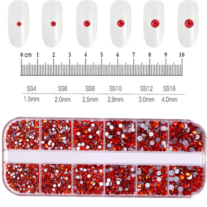 Crystal AB Rhinestone Nail Art Kit 12 Grid