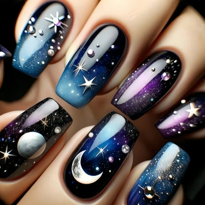 White Bow Gradient Long Nail Set