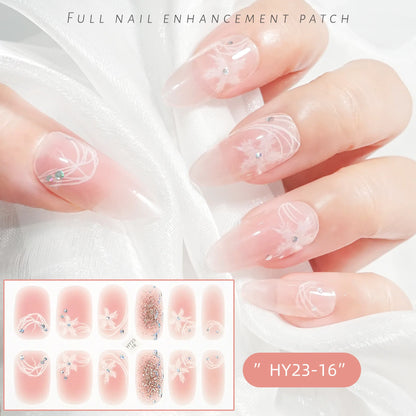 59 Style of Nail Stickers 1Sheet Rhinestones Fashion Nail Wraps Self Adhesive Manicure Decoracion DIY Full Cover Nail Sticker#5-