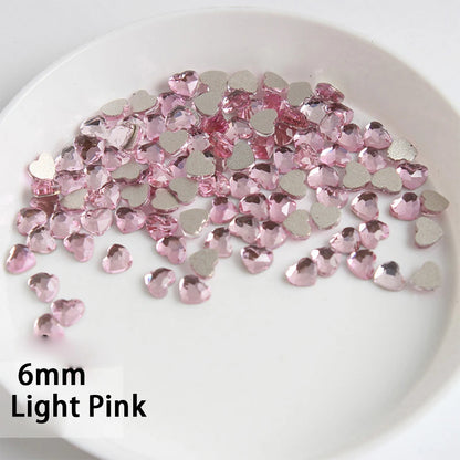 Mini Heart Glass Nail Rhinestones 100pc