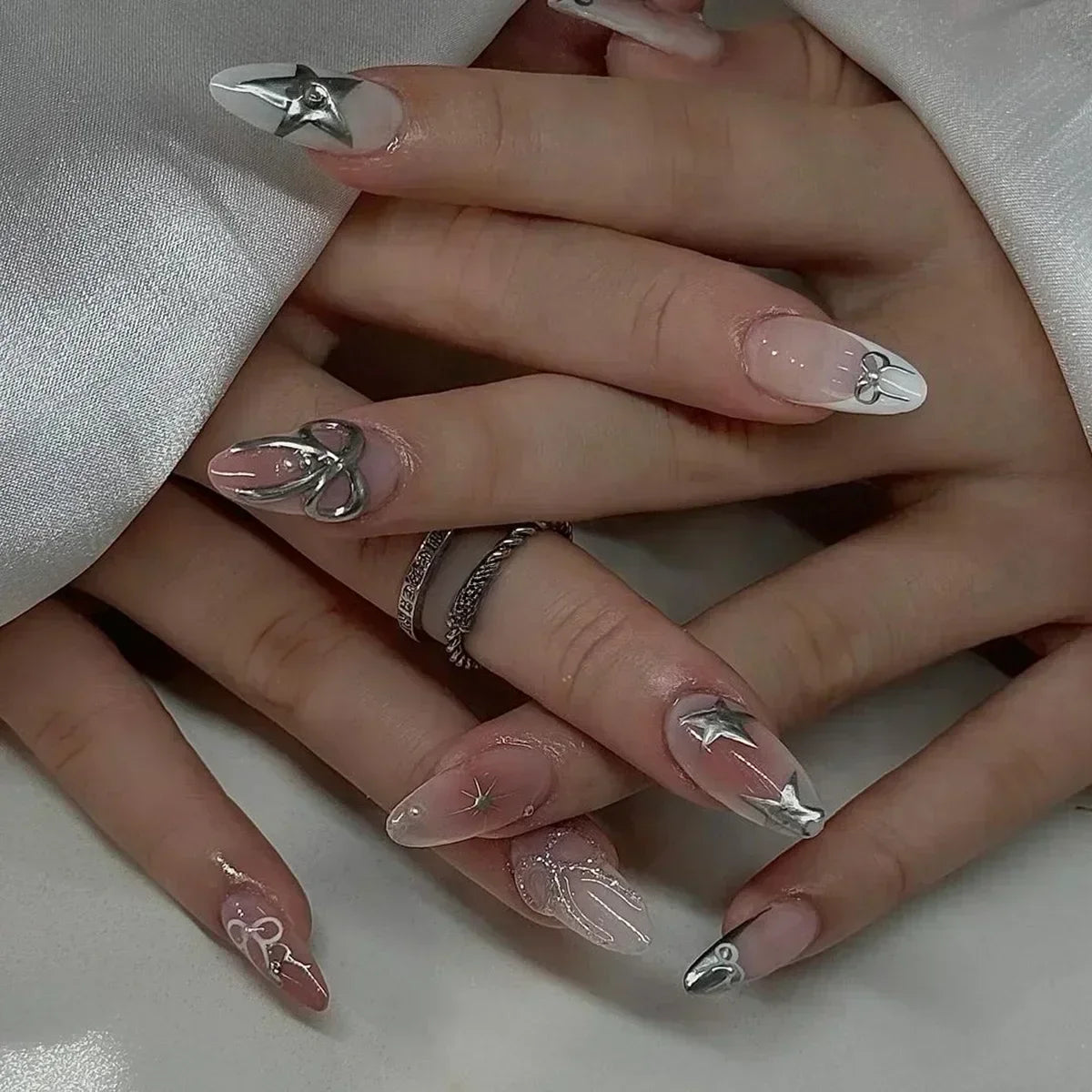 Pink Butterfly Ballet Press-On Nails