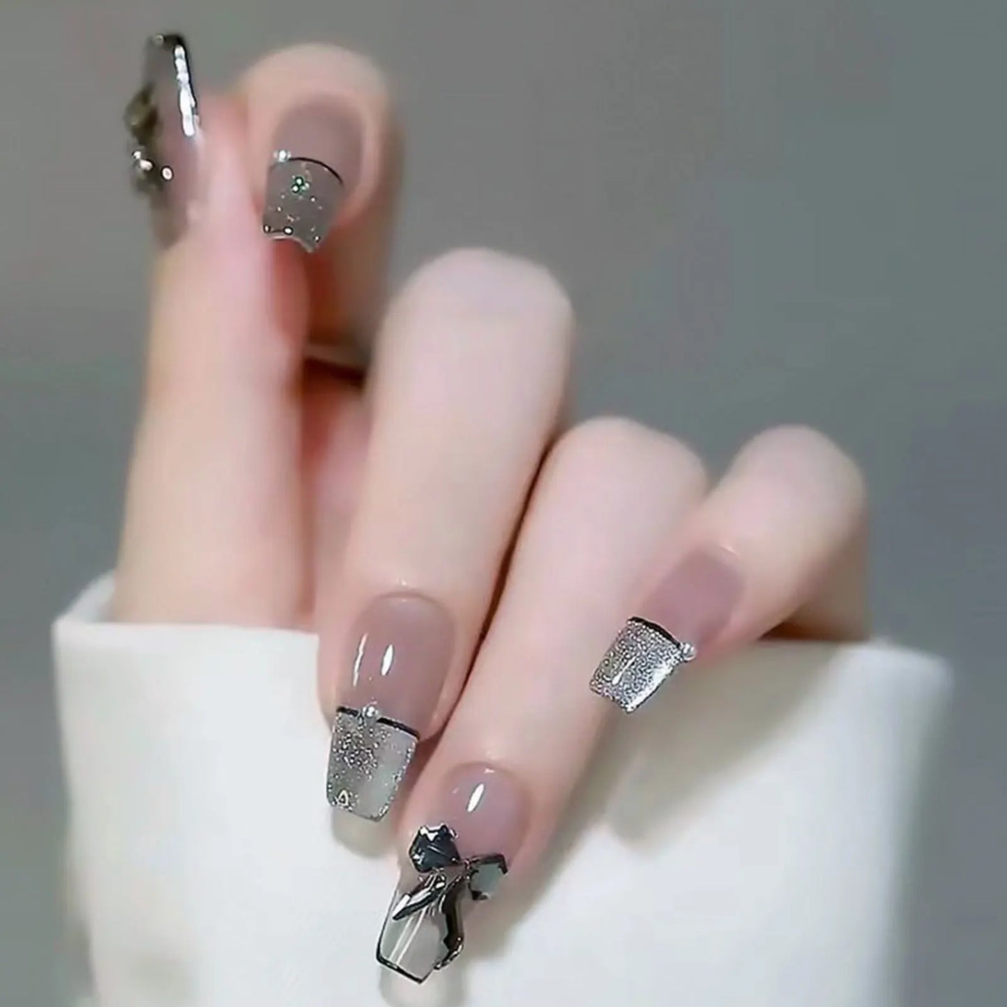 3D Diamond Coffin Press-On Nails