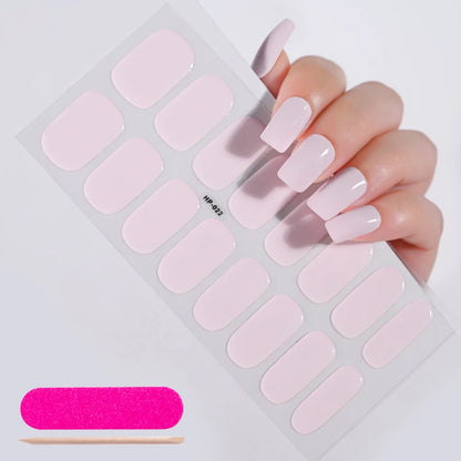 Semi Cured Wraps Fast Gel Nail Sticker Soild Nail Gel Wraps Adhesive Full Cover Gel Nail Decal UV Lamp Cured Manicure Decoration