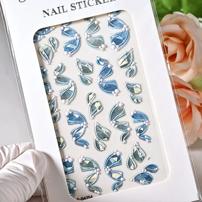5D Sea Nail Art Stickers Embossed Self-Adhesive Ocean Beach Style Nail Slider Kawaii Starfish/Shell/Coral Reef Decor Nail Decals