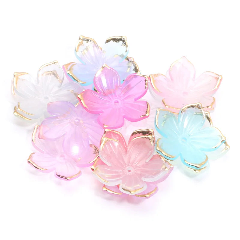 Flower Petal Acrylic Spacer Beads 50pc