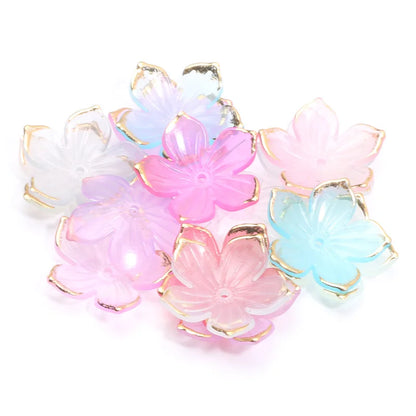 Flower Petal Acrylic Spacer Beads 50pc