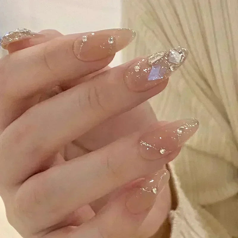 Butterfly Camellia Pearl Press-On Nails