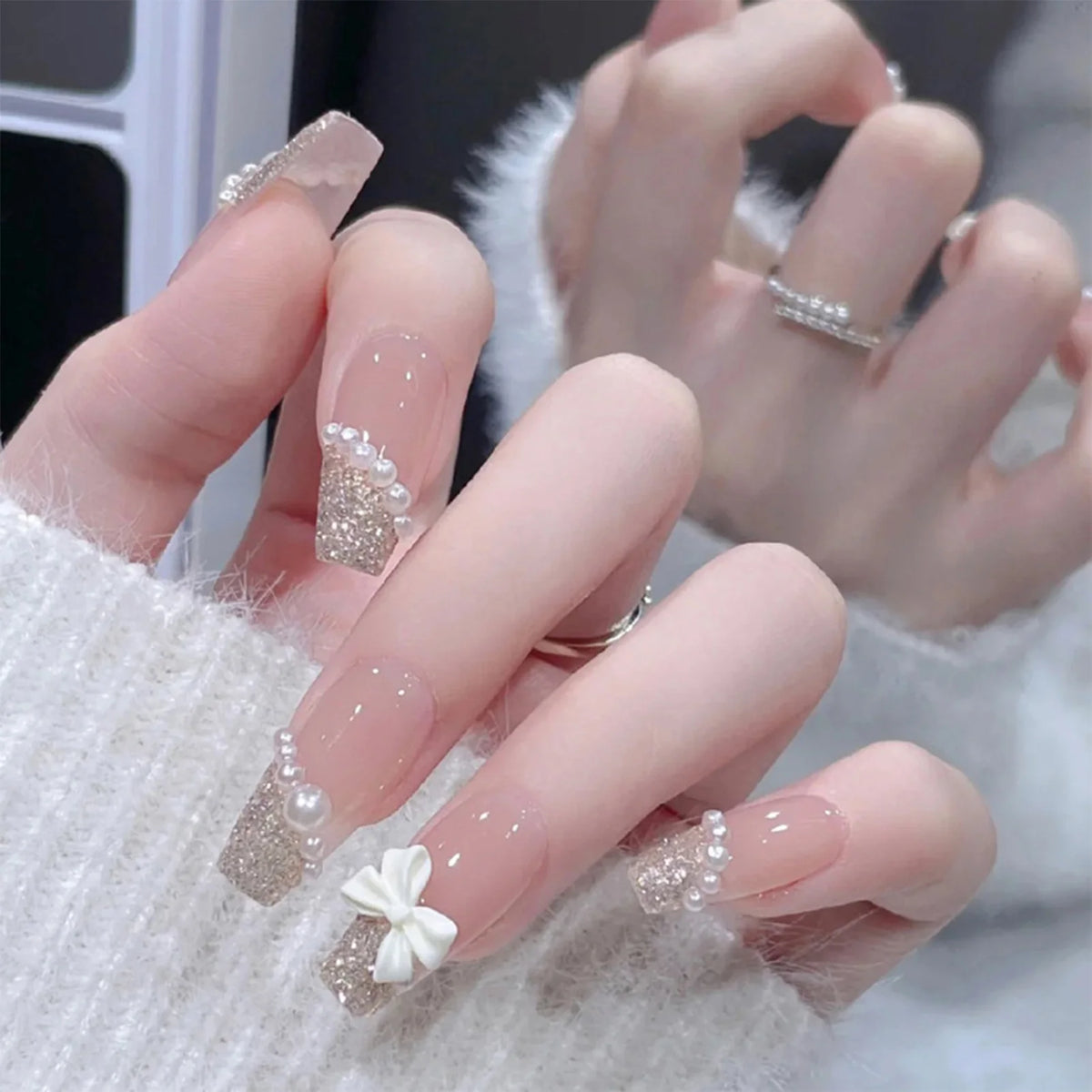 3D Diamond Coffin Press-On Nails