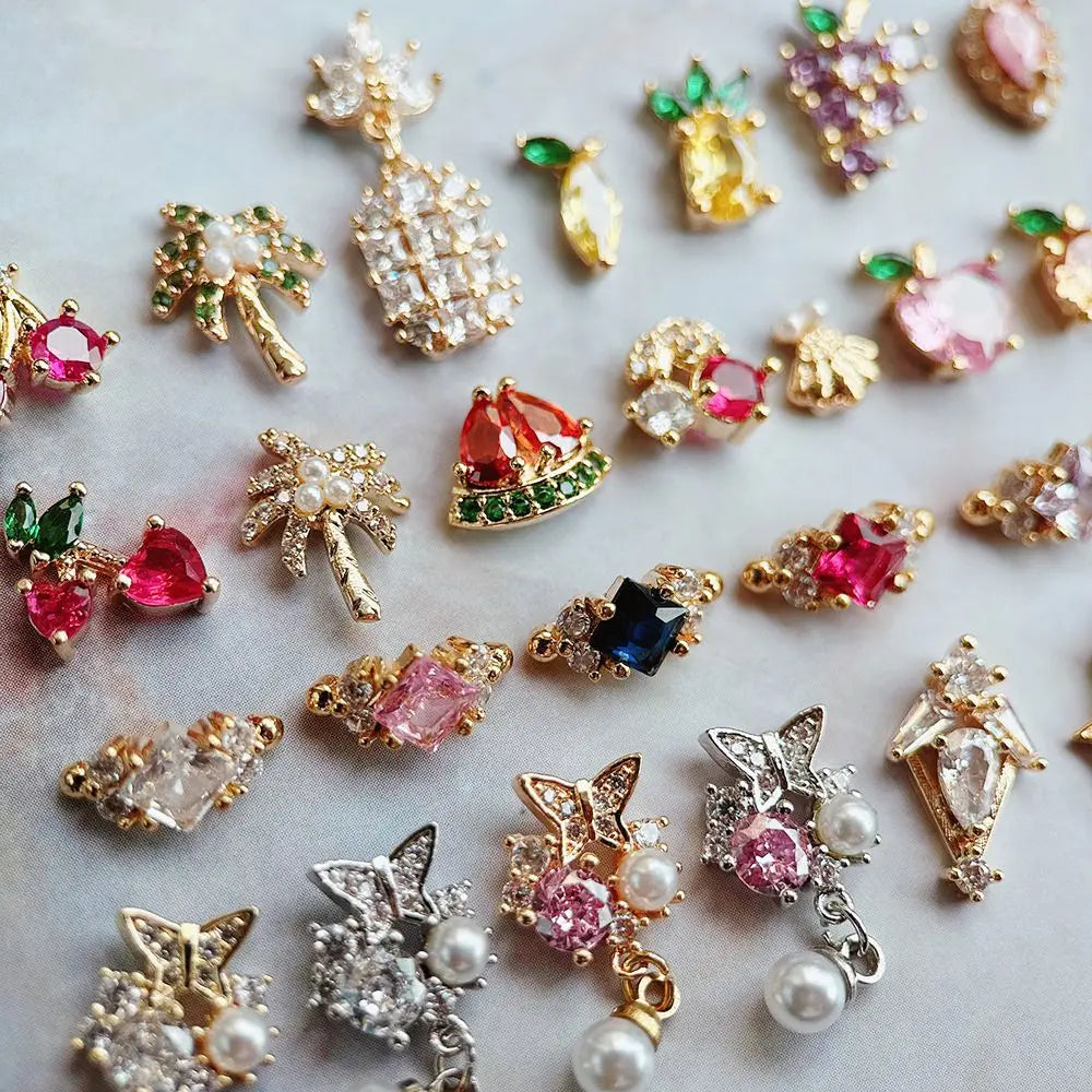 Summer Fruit Zircon Nail Charms 10pc