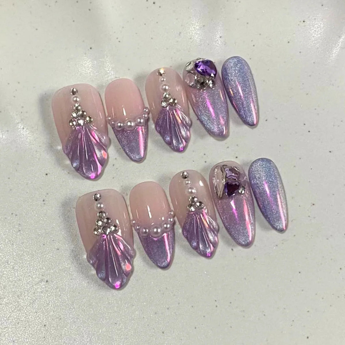 Pink Butterfly Ballet Press-On Nails