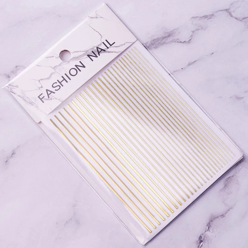3D French Nail Stickers 1pcs French Romance Fashion Nail Accessories Metal Line Nail Stickers Nail Art Stickers Nail Stickers