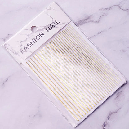 3D French Nail Stickers 1pcs French Romance Fashion Nail Accessories Metal Line Nail Stickers Nail Art Stickers Nail Stickers