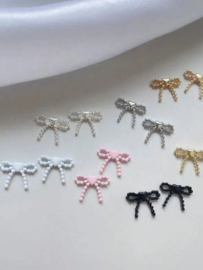 3D Bow Heart Nail Charms 10pc