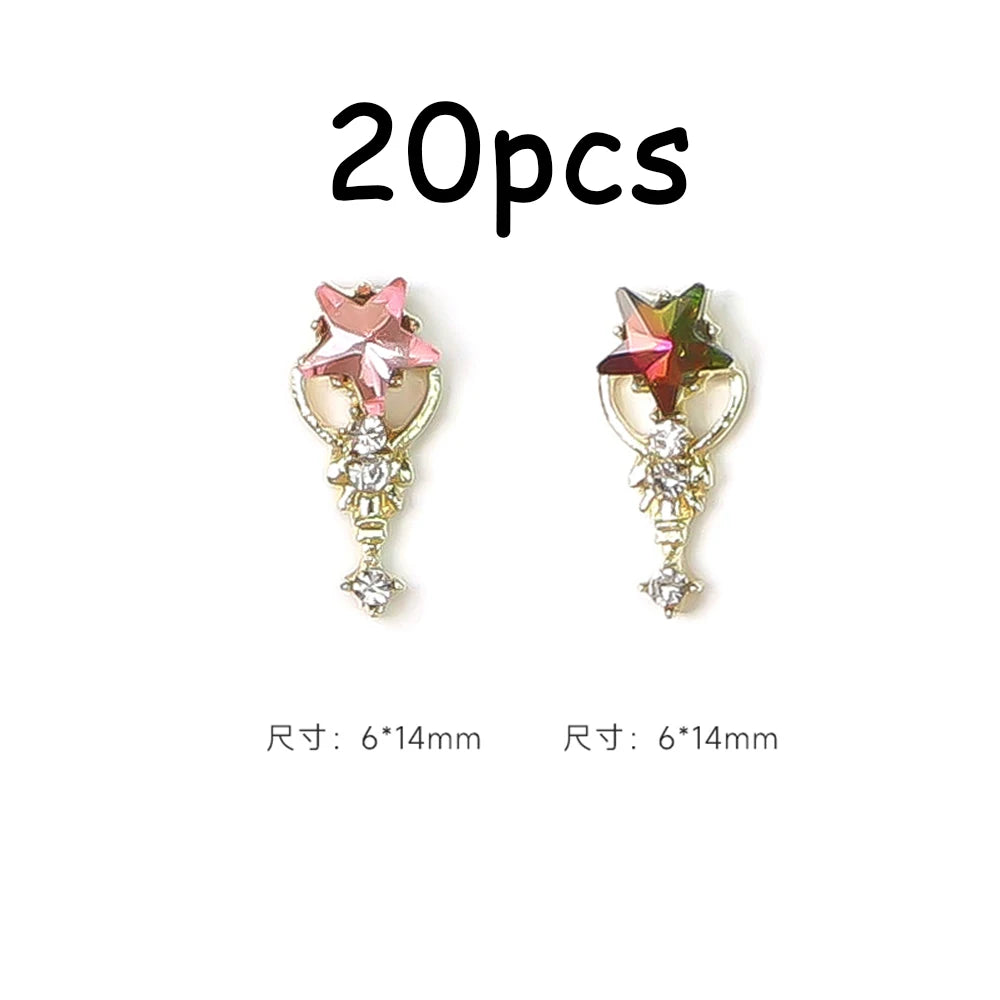 30/20/10PC Pink Ribbon Resin Bow Parts Nail Charms Mix-Style Bow Rhinestone Jewelry 8-12mm Y2K Accessory for DIY Manicure Decora