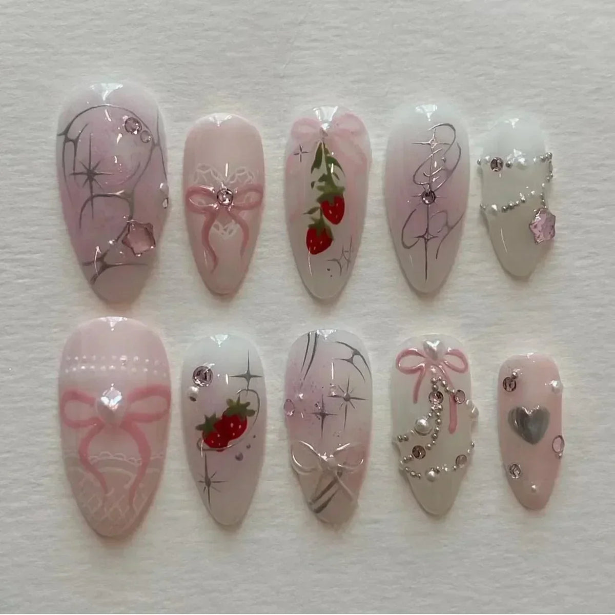 Pink Butterfly Ballet Press-On Nails