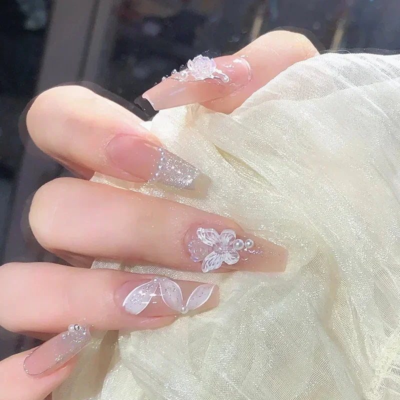 Black Bow Ballerina Press-On Nails