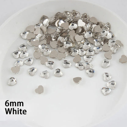 Mini Heart Glass Nail Rhinestones 100pc