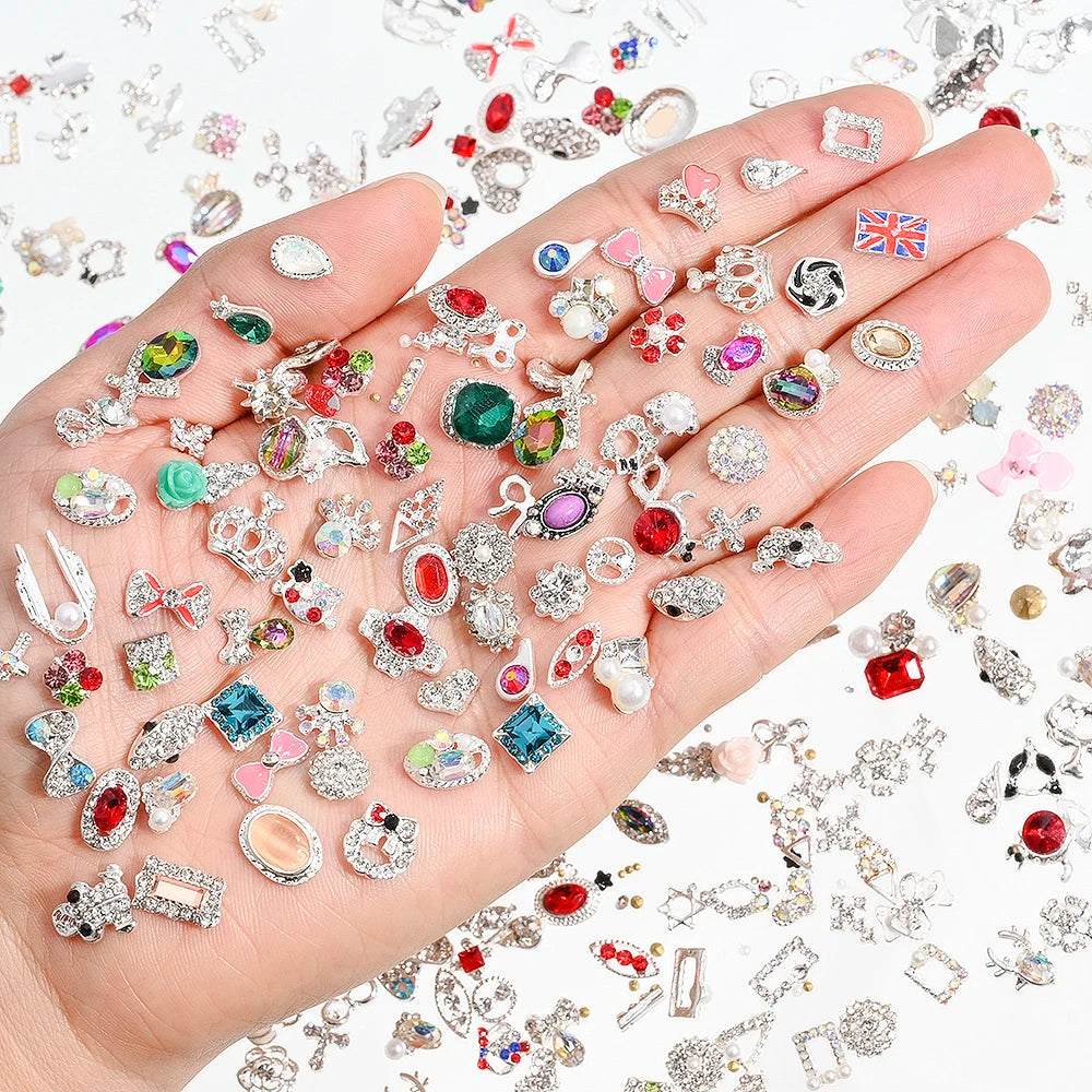 Mixed Crystal Rhinestone Nail Charms 50pc