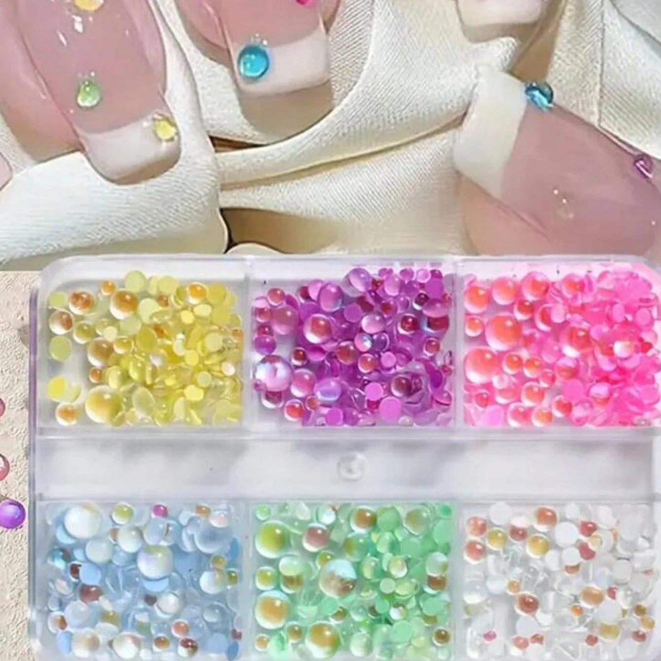 Mermaid Bubble Aurora Glass Nail Charms