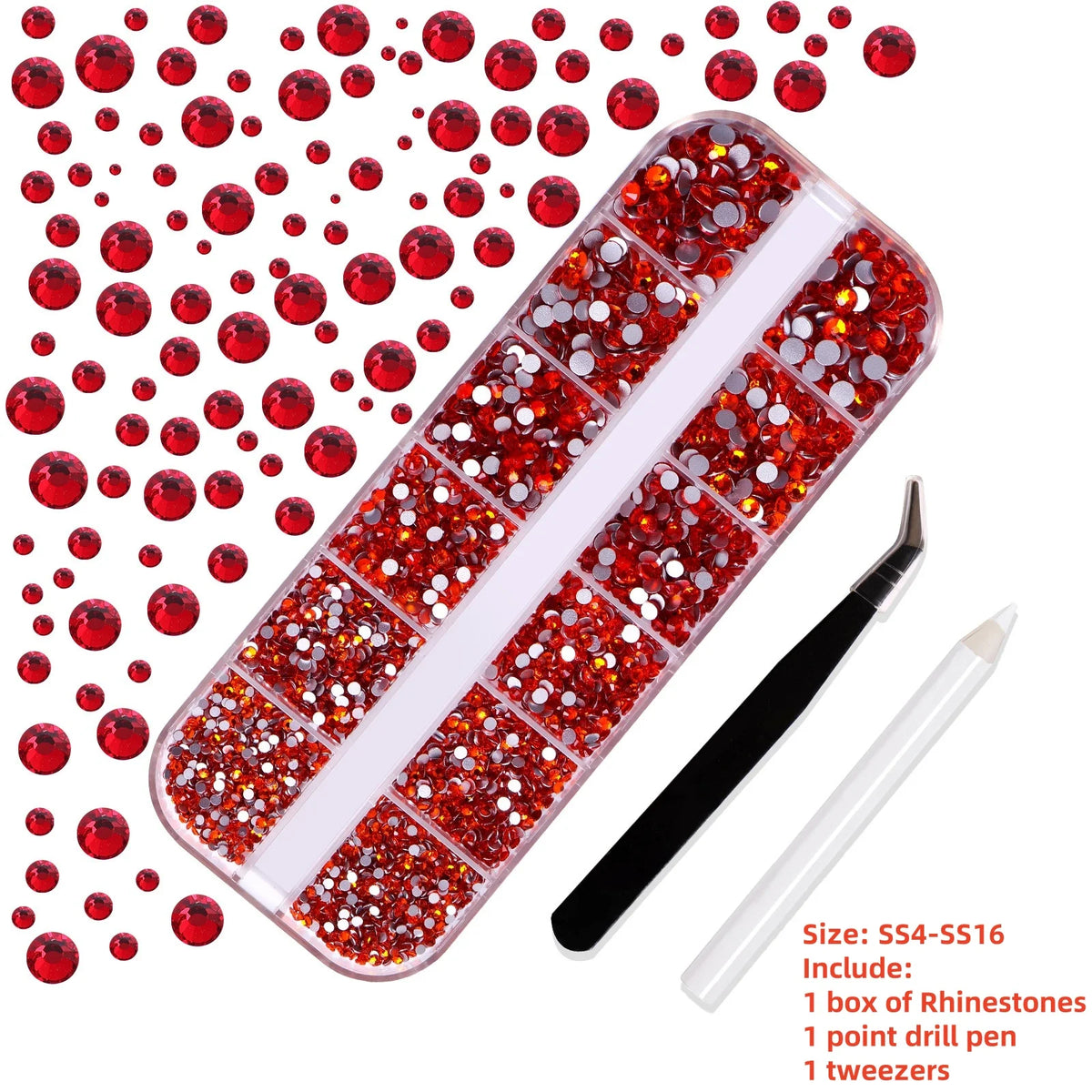 Crystal AB Rhinestone Nail Art Kit 12 Grid