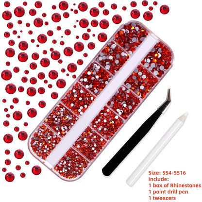Crystal AB Rhinestone Nail Art Kit 12 Grid