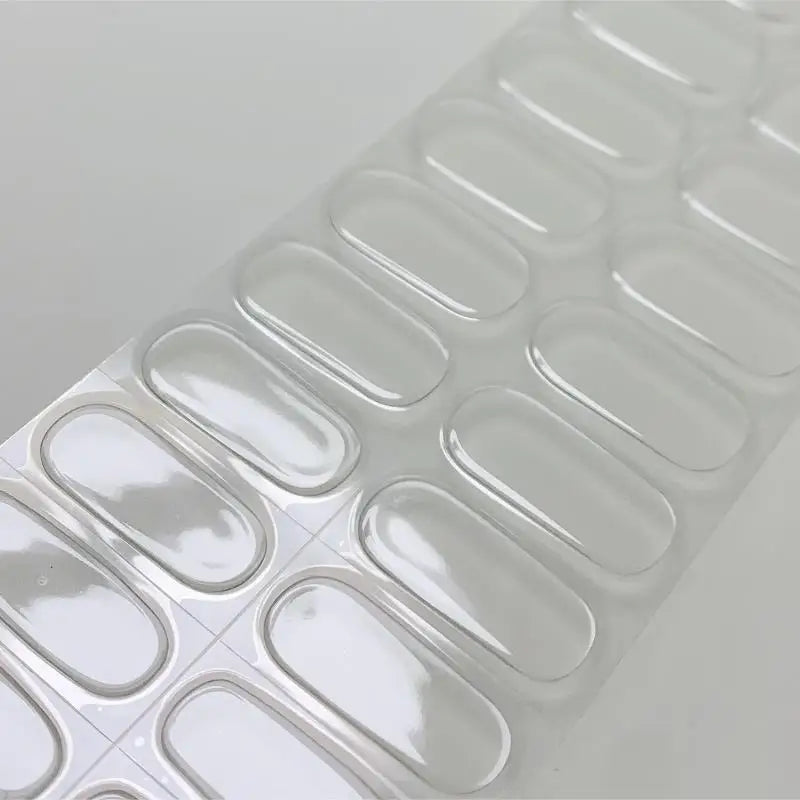 Clear Semi Cured Gel Nail Stickers infused Transparent Gel Polish Slider UV lamp Cured Extended Nails Tip Strips DIY Manicure*T1