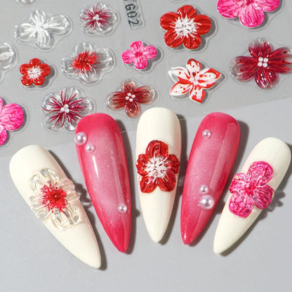 Spring Floral Jelly Nail Art Stickers