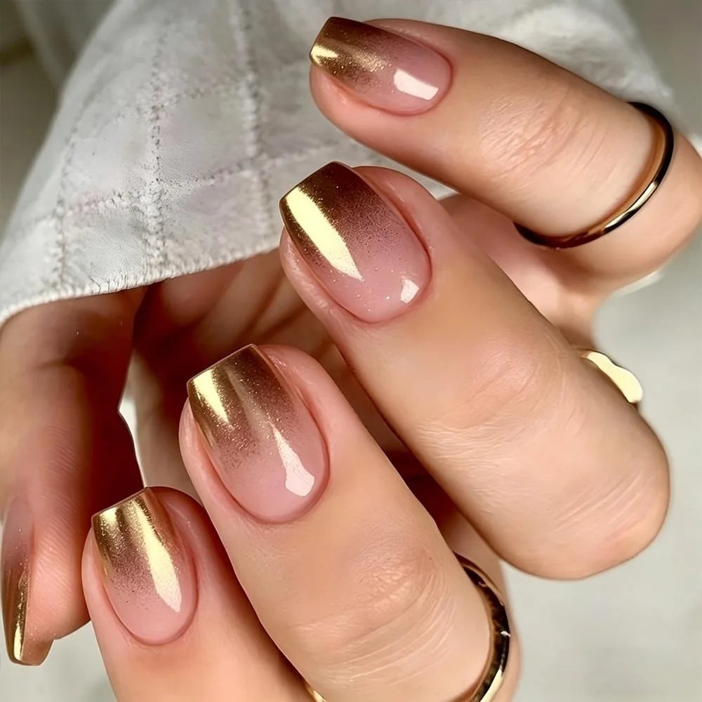 Glitter White French Press-On Nails