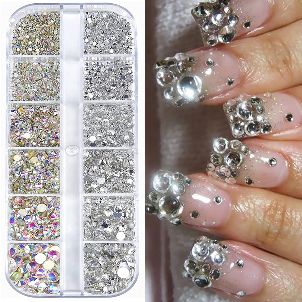 6mm Light Pink Heart Rhinestone 3D Nail Art Charms 50Pcs Flat-Back Crystal Manicure Accessory DIY Love Gems Stone Nail Decor*YK9