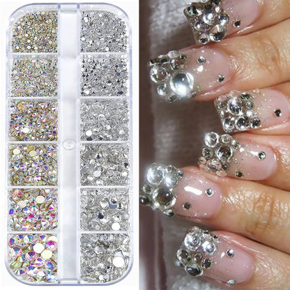6mm Light Pink Heart Rhinestone 3D Nail Art Charms 50Pcs Flat-Back Crystal Manicure Accessory DIY Love Gems Stone Nail Decor*YK9
