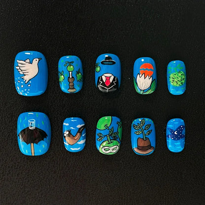Cartoon Bean Nails Fall Winter 30pc
