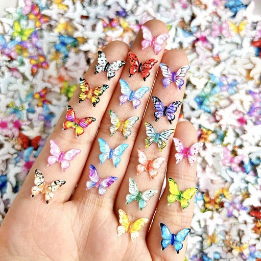 3D Mini Resin Butterfly Decorations 50pc
