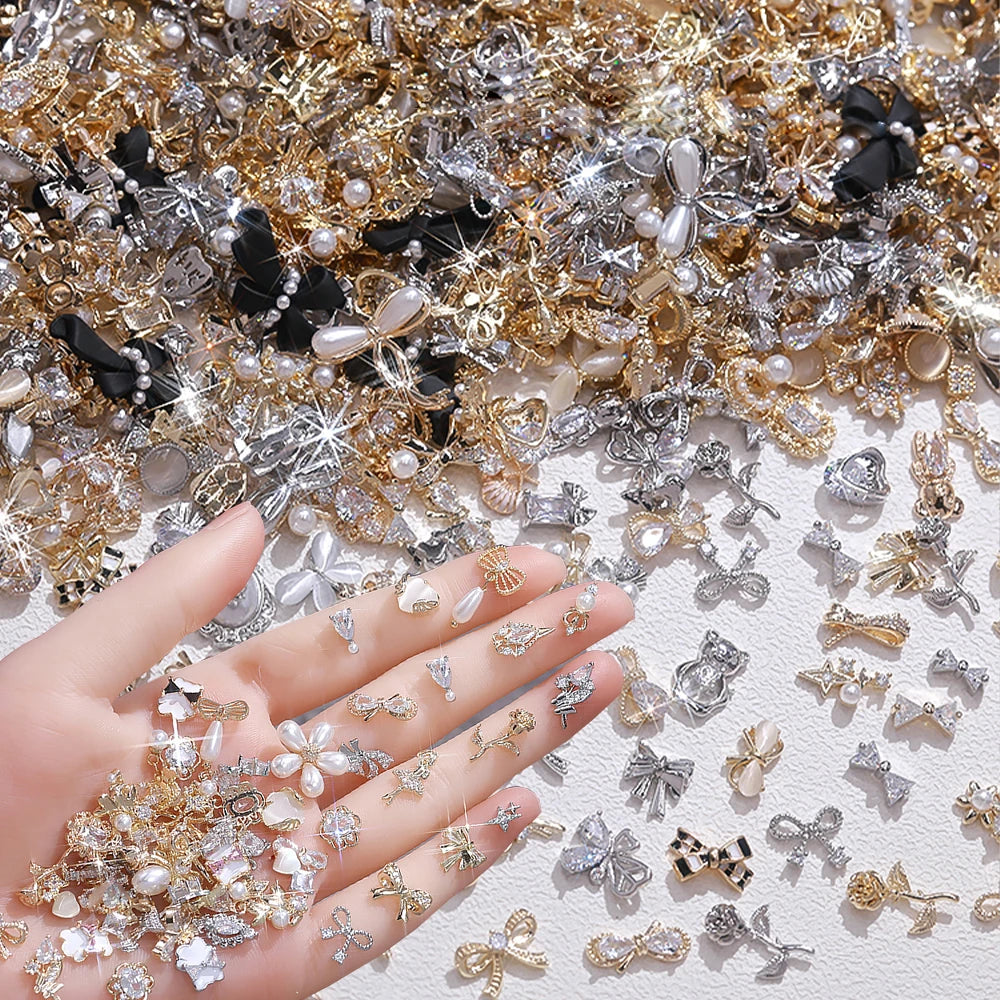 Mix Zircon Rhinestone Nail Charms 100pc