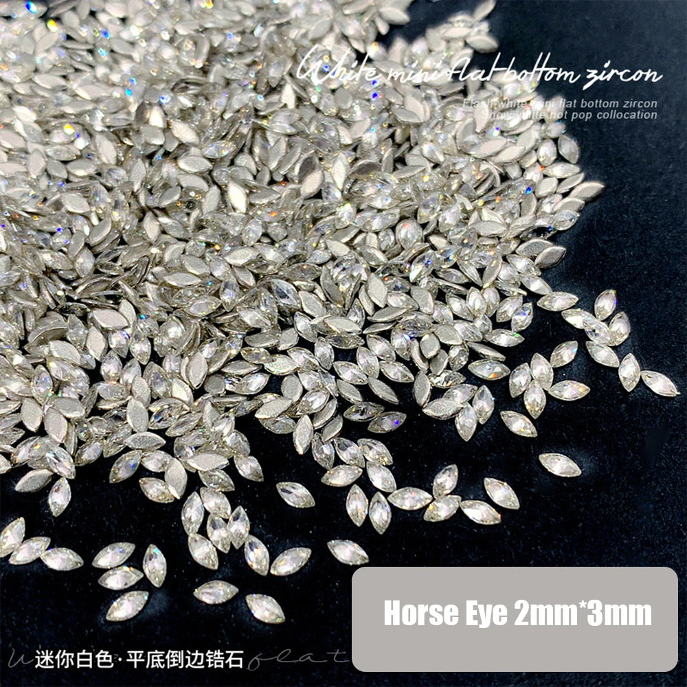 Mixed Shape Zircon Nail Rhinestones 50pc