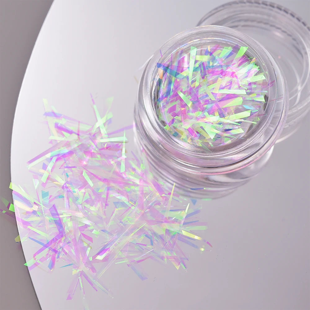 Aurora Glass Ice Cube Nail Foil Stickers 11pc