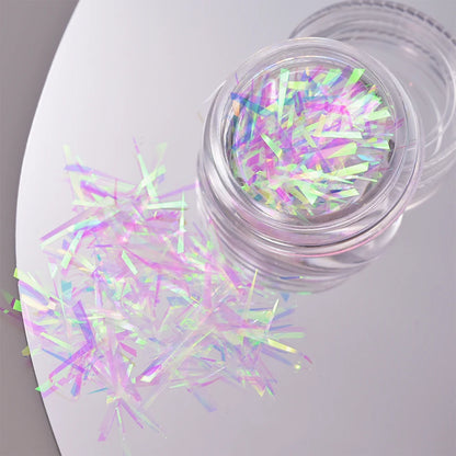 Aurora Glass Ice Cube Nail Foil Stickers 11pc